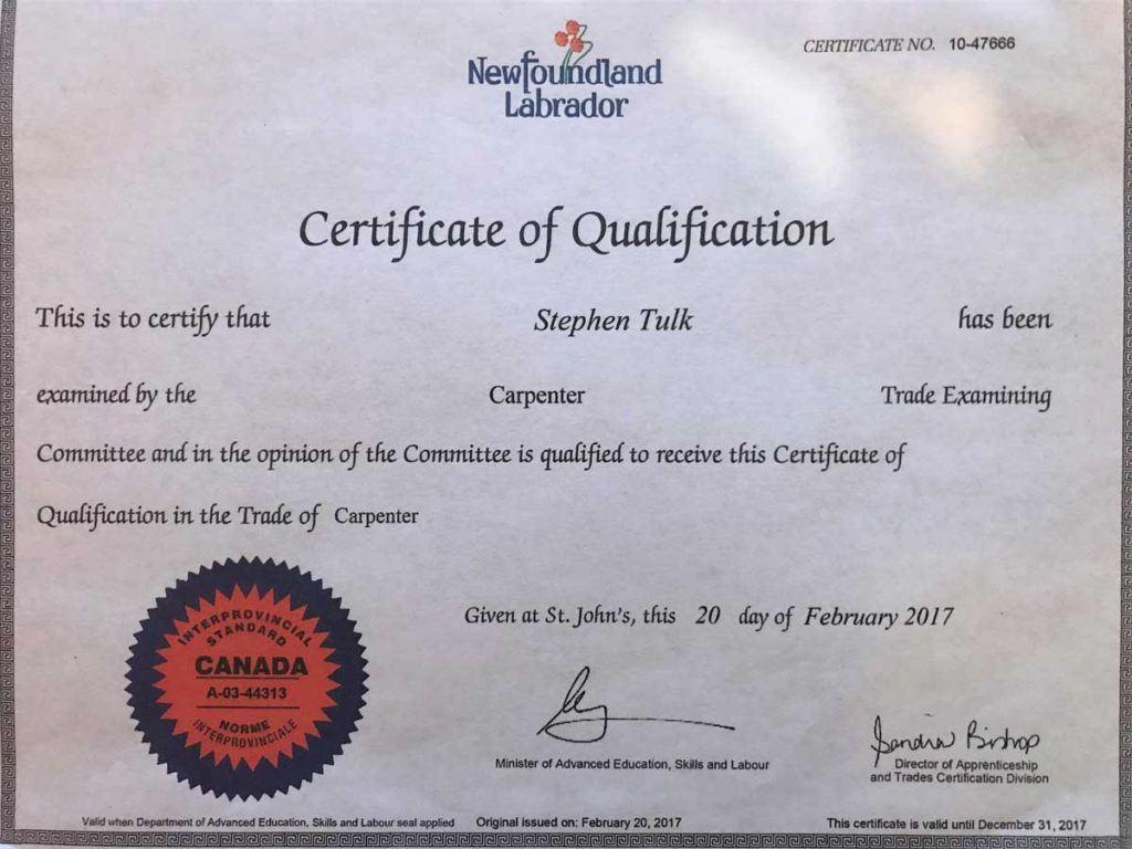 diploma of Stephen Tulk