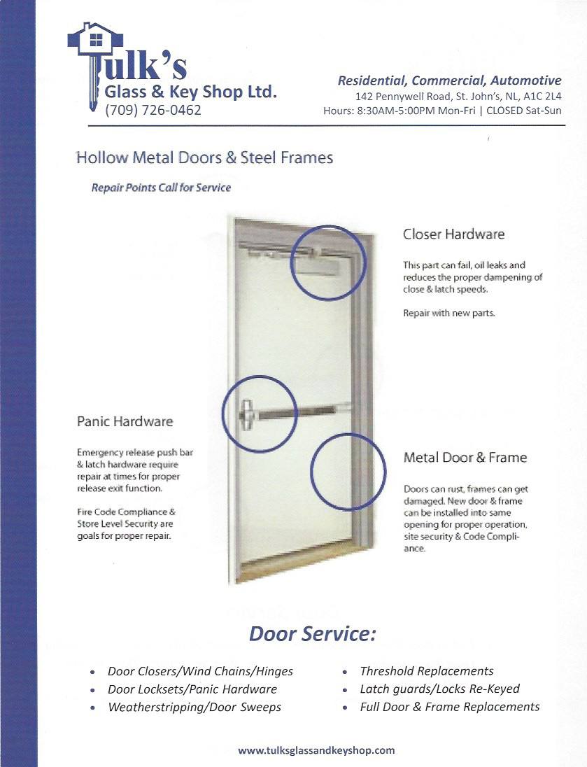 diagram of hollow metal door services